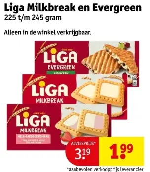 Aanbieding: Liga Milkbreak en Evergreen