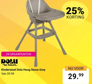 Aanbieding: Kinderstoel Dolu Hoog Stone Grey