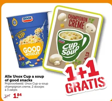 Aanbieding: Unox Cup a soup of good snacks