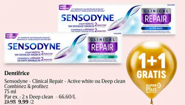 Offre: Sensodyne - Clinical Repair - Active white ou Deep Clean