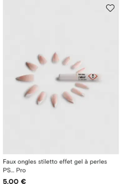 Offre: Faux ongles stiletto effet gel à perles