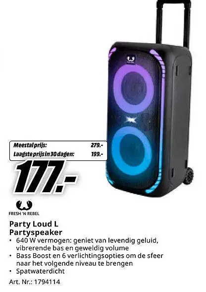 Aanbieding: Party Loud L Partyspeaker