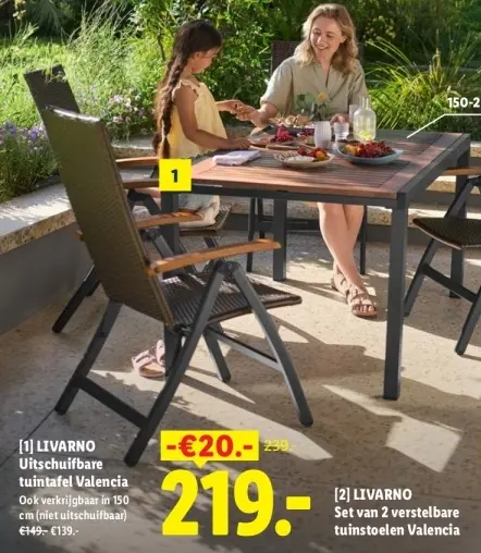 Aanbieding: Uitschuifbare tuintafel Valencia