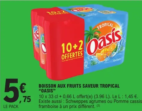Offre: Boisson aux fruits saveur tropical