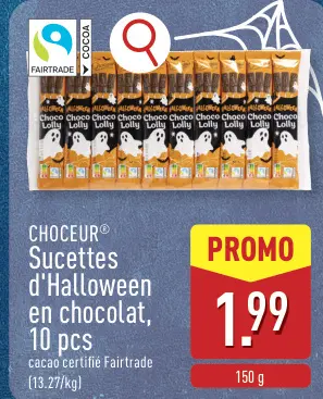 Offre: Sucettes d'Halloween en chocolat