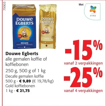 Aanbieding: Douwe Egberts alle gemalen koffie of koffiebonen