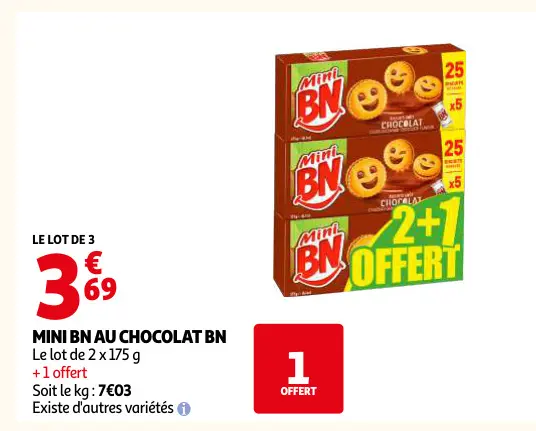 Offre: Mini BN au chocolat