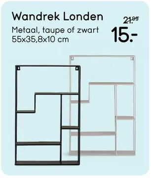 Aanbieding: Wandrek Londen - zwart - 55x35,8x10 cm