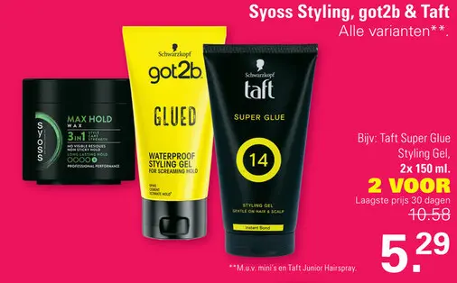 Aanbieding: Syoss Styling, got2b & Taft