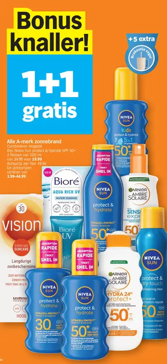 Offre: A-merk zonnebrand