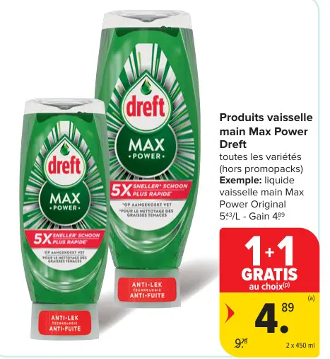 Offre: Produits vaisselle main Max Power