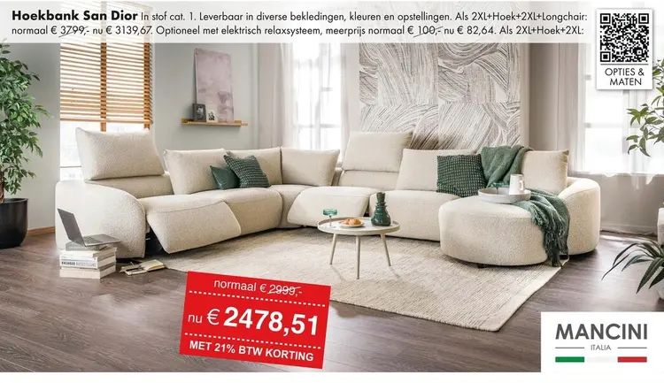Aanbieding: San Dior hoekbank