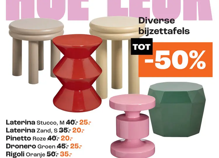 Aanbieding: Diverse bijzettafels