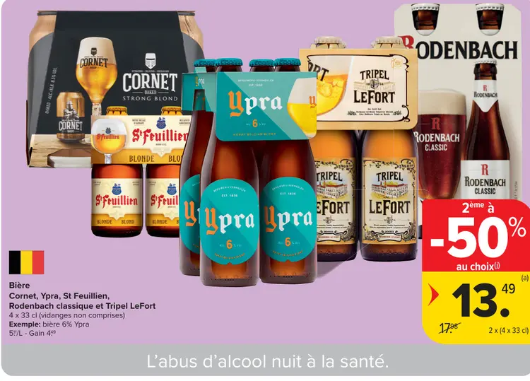 Offre: Bière Cornet, Ypra, St Feuillien, Rodenbach classique et Tripel LeFort