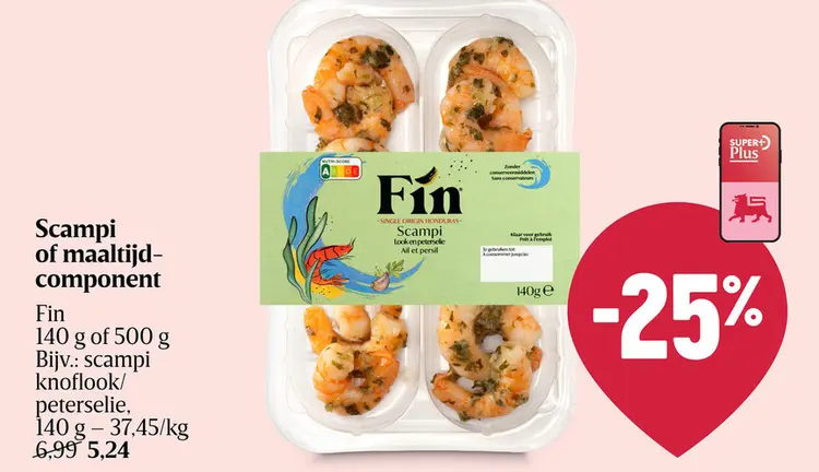Promotie: Scampi of maaltijd-component