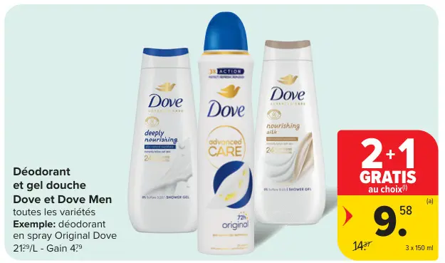 Offre: Déodorant et gel douche