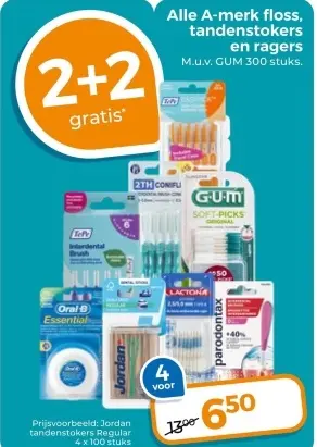 Aanbieding: Alle A-merk Floss, tandenstokers en ragers