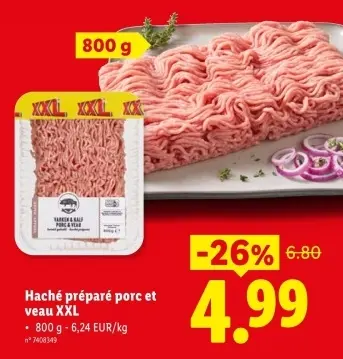 Offre: Haché préparé porc et veau XXL