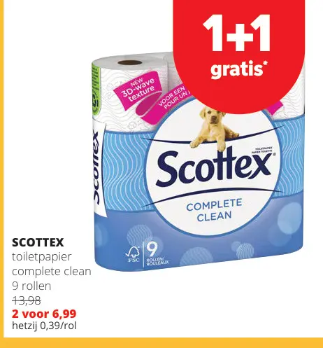Promotie: Toiletpapier complete clean