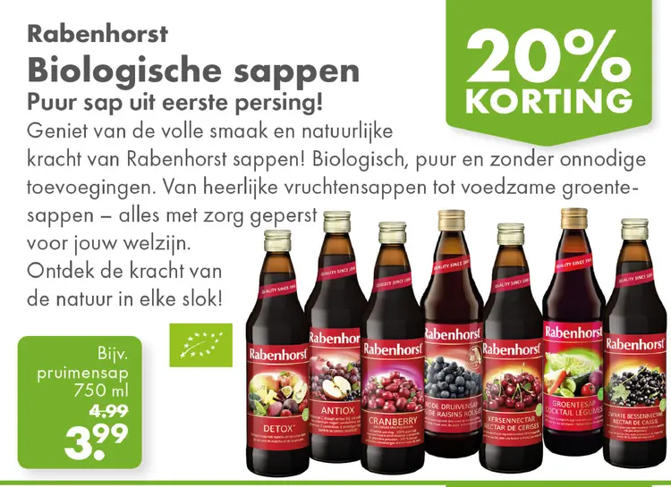 Aanbieding: Biologische sappen