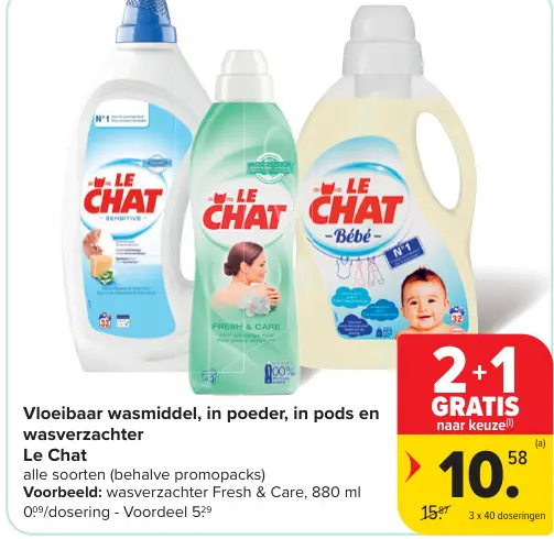 Promotie: Vloeibaar wasmiddel, in poeder, in pods en wasverzachter