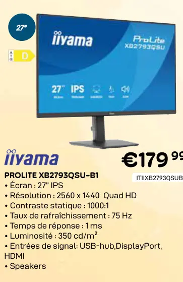 Offre: Prolite xb2793qsu-b1