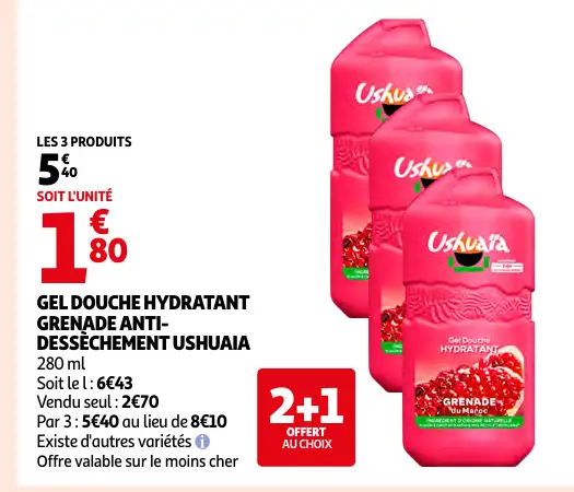 Promotie: Gel douche hydratant grenade anti-dessèchemen