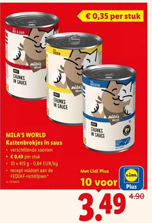 Promotie: Mila's World Kattenbrokjes in saus