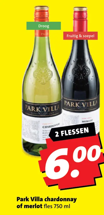 Aanbieding: Park Villa chardonnay of merlot