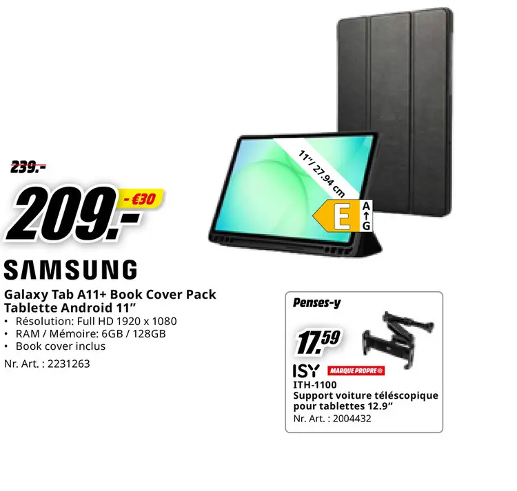 Offre: Galaxy Tab A11+ Book Cover Pack Tablette Android