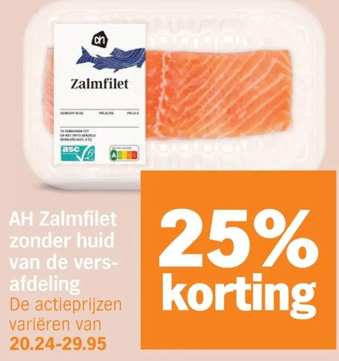 Aanbieding: Zalmfilet zonder huid van de versafdeling