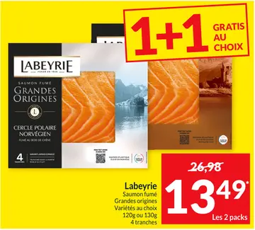 Offre: Labeyrie Saumon fumé Grandes origines