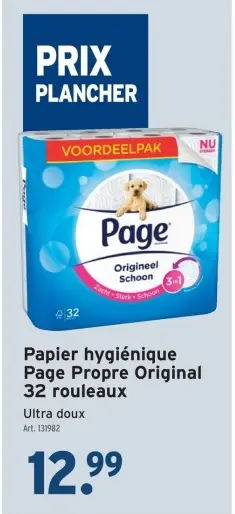 Offre: Papier hygiénique Page Propre Original