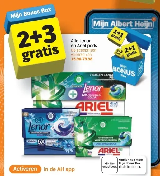 Aanbieding: Lenor en Ariel pods