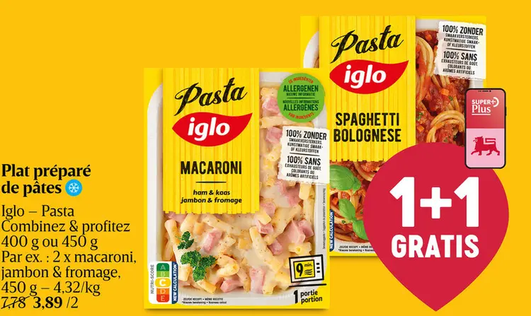Offre: Plat préparé de pâtes Iglo - Pasta