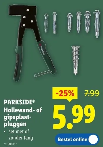 Promotie: Hollewand- of gipsplaatpluggen