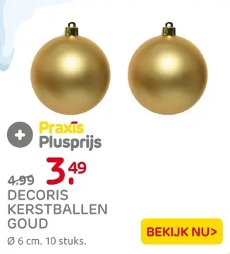 Aanbieding: Decoris kerstballen goud