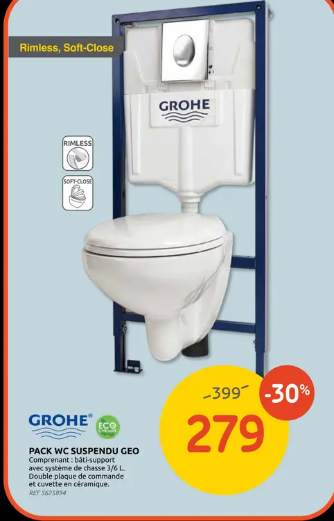 Offre: Pack wc suspendu geo