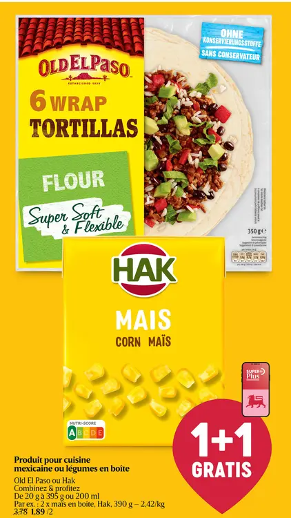 Offre: Produit pour cuisine mexicaine ou légumes en boite