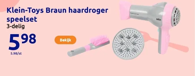 Aanbieding: Klein-Toys Braun haardroger speelset