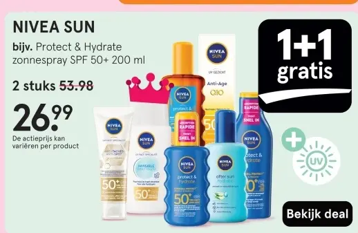 Aanbieding: NIVEA SUN zonnespray SPF 50+