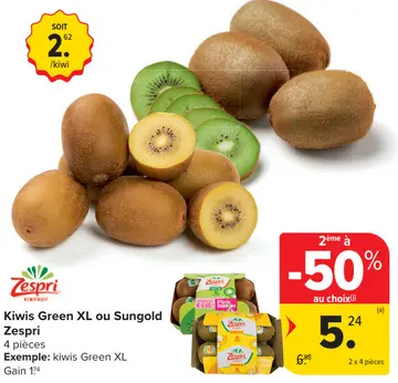 Offre: Kiwis Green XL ou Sungold