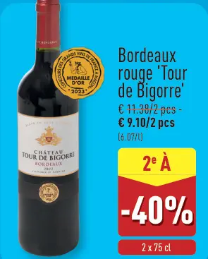 Offre: Bordeaux rouge 'Tour de Bigorre'