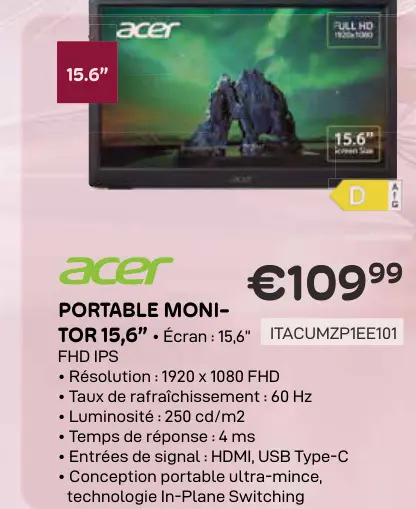 Offre: Portable monitor 15,6"