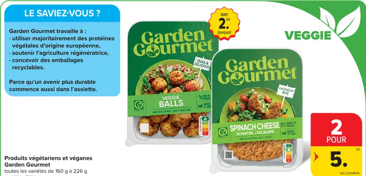 Offre: Produits végétariens et véganes