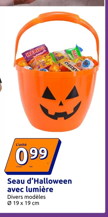 Offre: Seau d'Halloween avec lumière