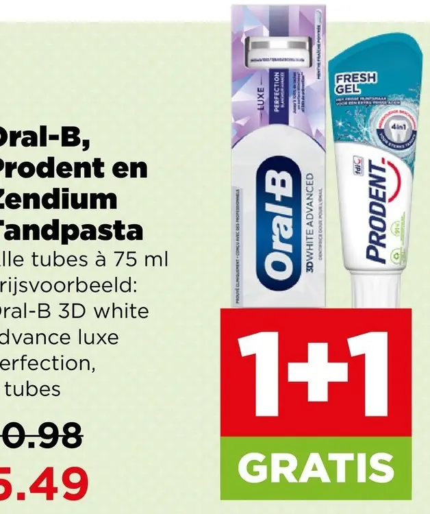 Aanbieding: Oral-B, Prodent en Zendium Tandpasta