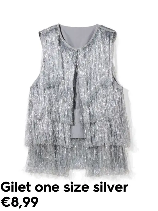 Promotie: Gilet one size silver