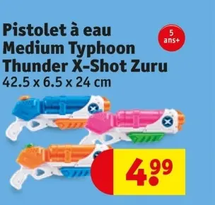 Offre: Pistolet à eau Medium Typhoon Thunder X-Shot 
