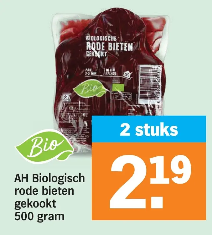 Aanbieding: Biologisch rode bieten gekookt